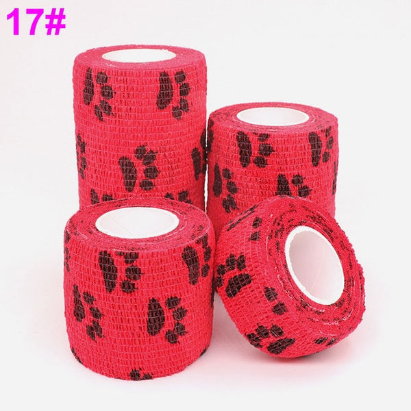 1 Pcs Printed Medical Self Adhesive Elastic Bandage 4.5m Colorful Sports Wrap Tape for Finger Joint Knee First Aid Kit Pet Tape