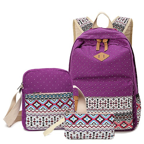 Vintage Girls School Bags for Teenagers girl Schoolbag Canvas Bag women travel bags printing School Backpack Rucksack Bagpack